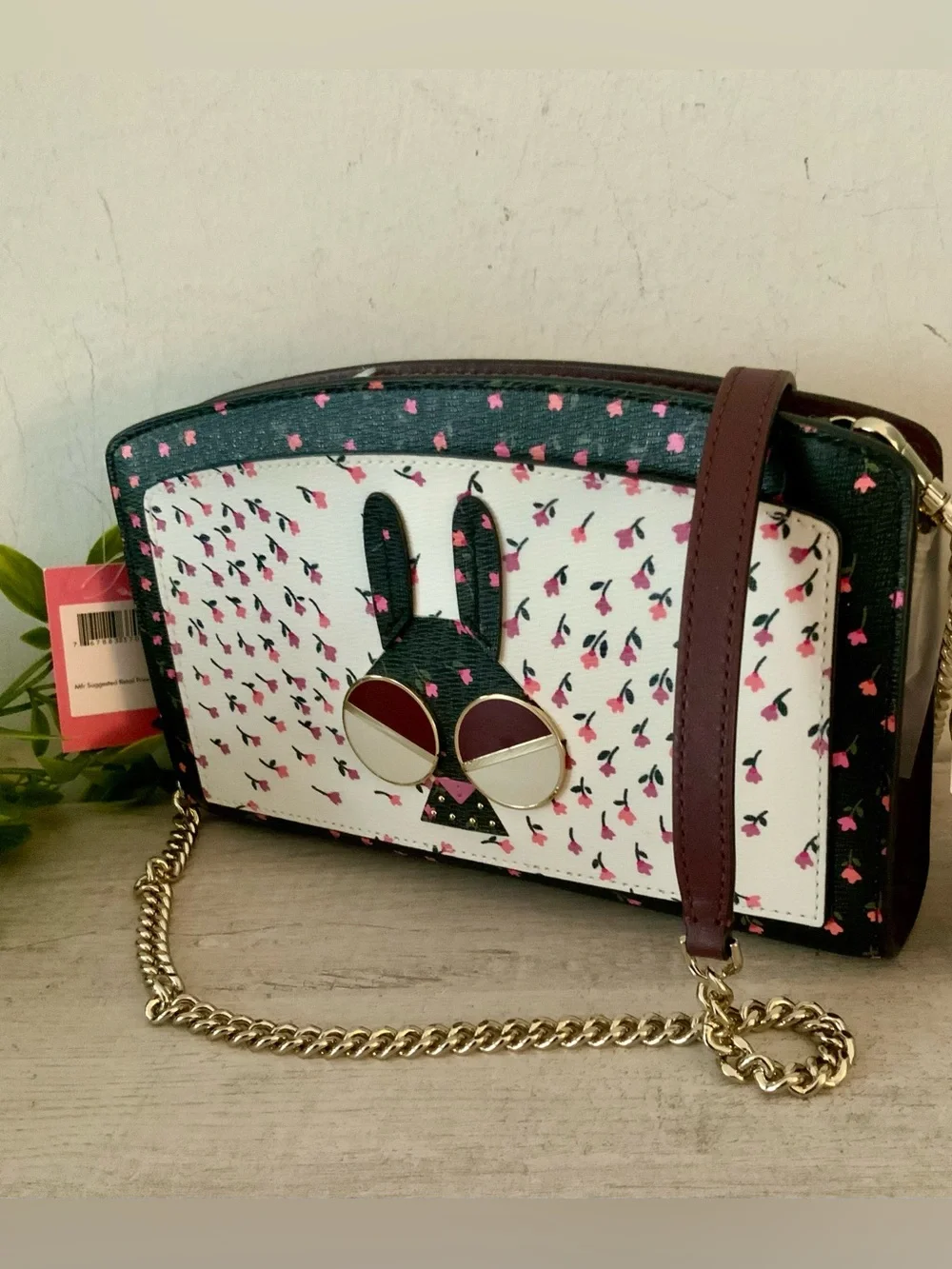 KATE SPADE NOVELTY SPADEMALS MONEY BUNNY E/W CROSSBODY BAG NWT